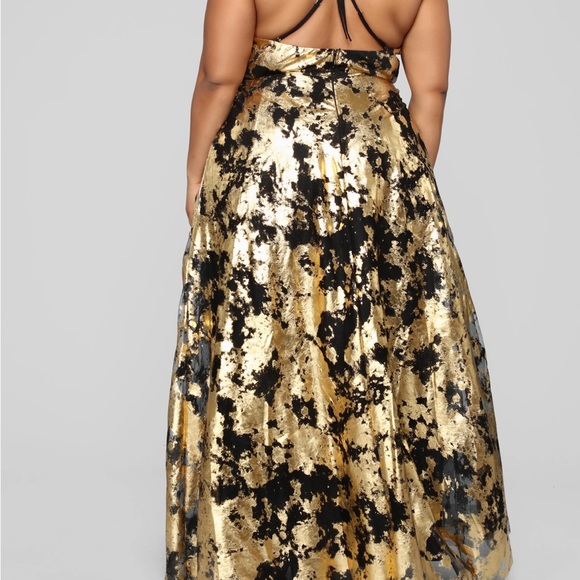 Take Me Higher Black and Gold Fashion Nova Gown - Picture 5 of 10